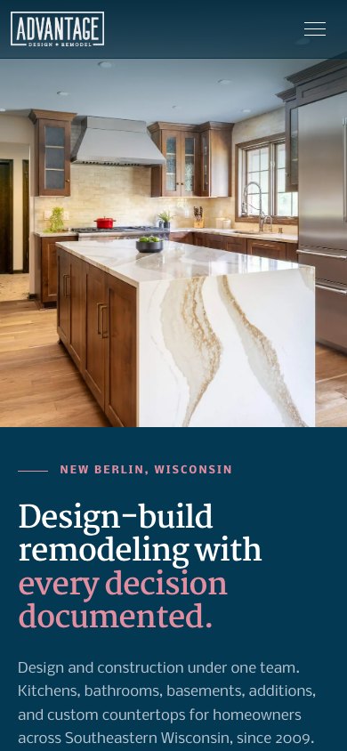 The new homepage on a phone